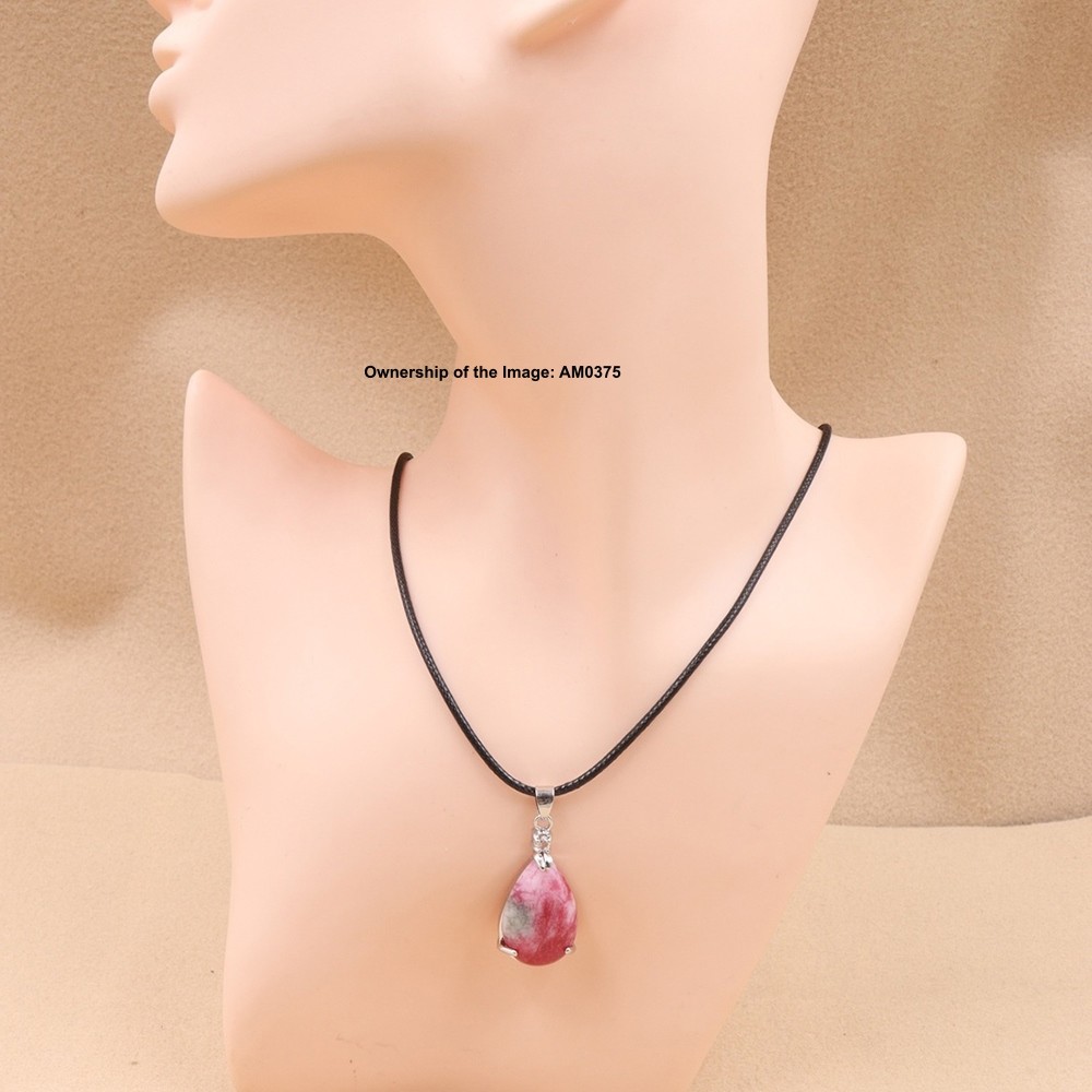 NEW White Alloy Heating Jade Pendant For Women Men Pink Jade Pendant