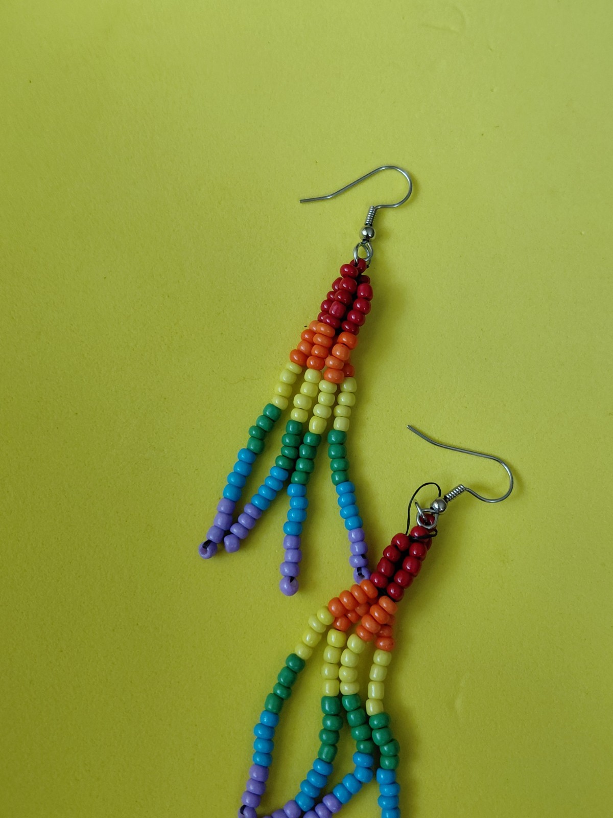 Boho Rainbow tassel earrings pride