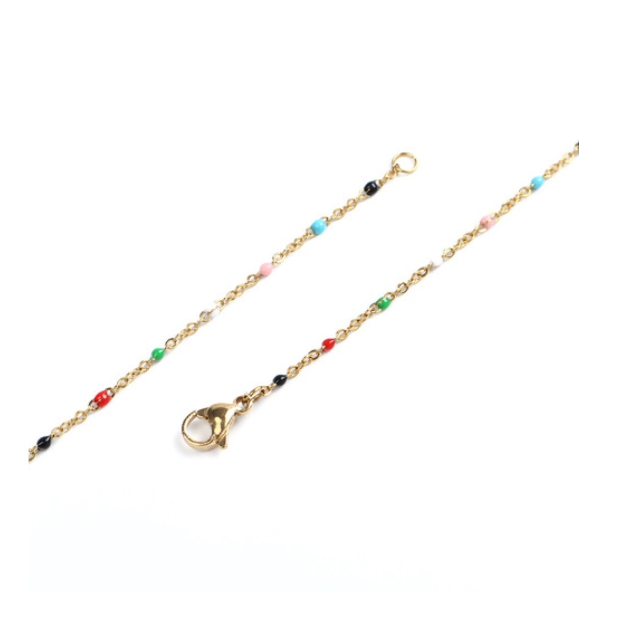 Gold 304 Grade Quality Stainless Steel 17 6/8 Inches Beaded Chain Necklace