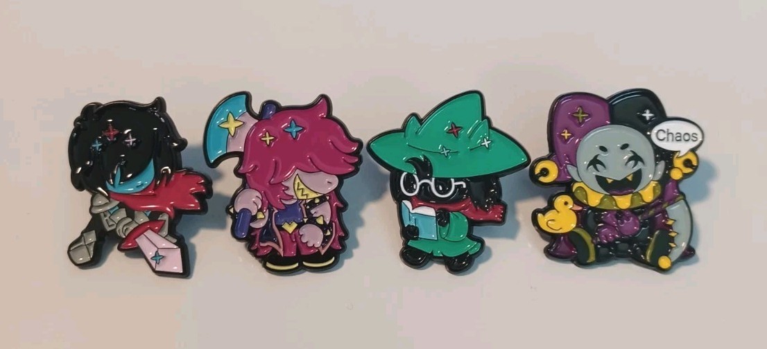 Deltarune Susie Kris Dummy Jevil Undertale 4pc Set Metal Enamel Pins