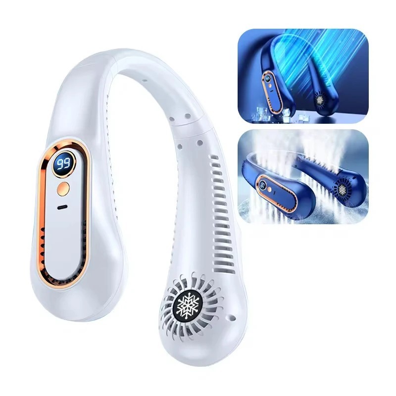 Neck Fan Hands Free Bladeless Cooling Fans USB Rechargeable Portable Hanging UK