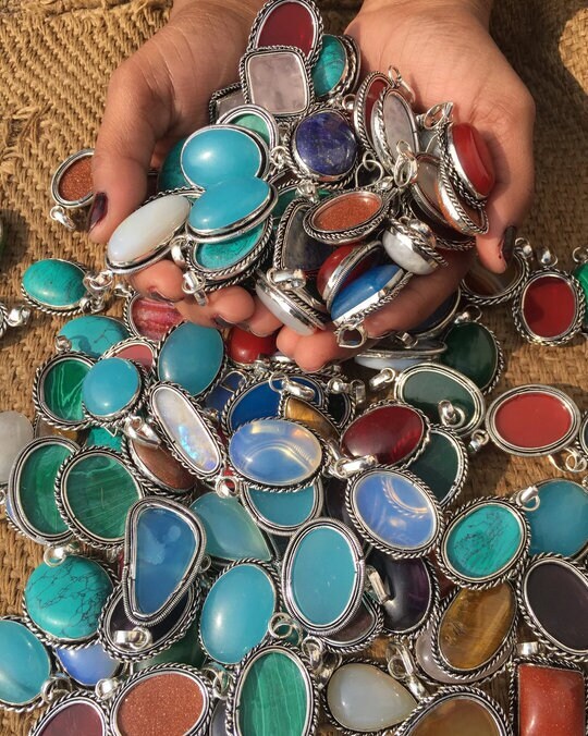 925 Silver Plated Wholesale Pendant Lot Jewelry~Worry Pendants~Meditation Gift