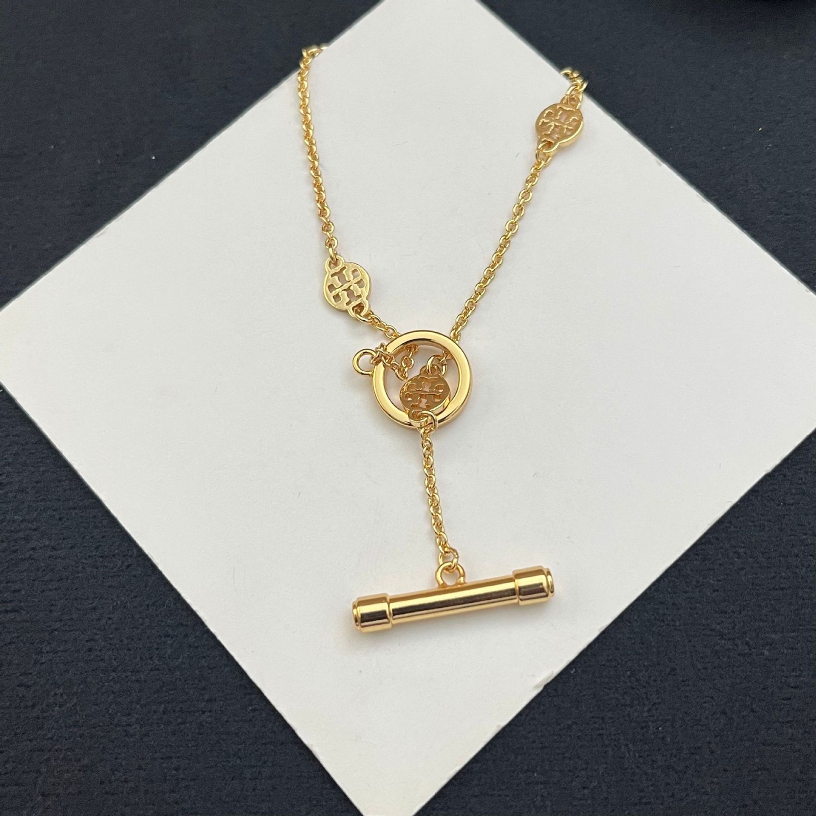 New Gold Logo Toggle Station Bracelet – Gold-Tone Chain Link Fine Jewelry
