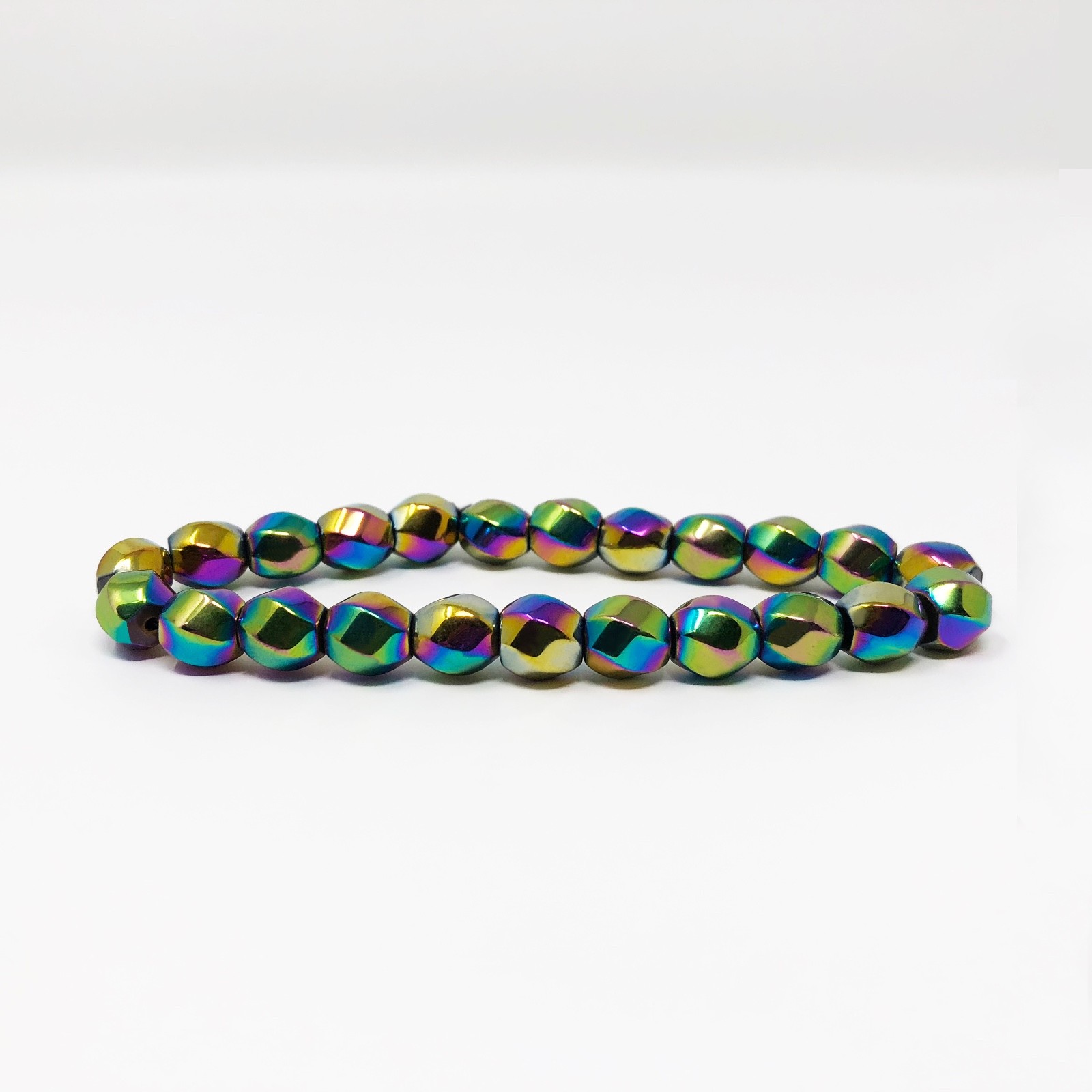 Electroplated Hematite Non-Magnetic Bracelet Unisex Adjustable Size X4
