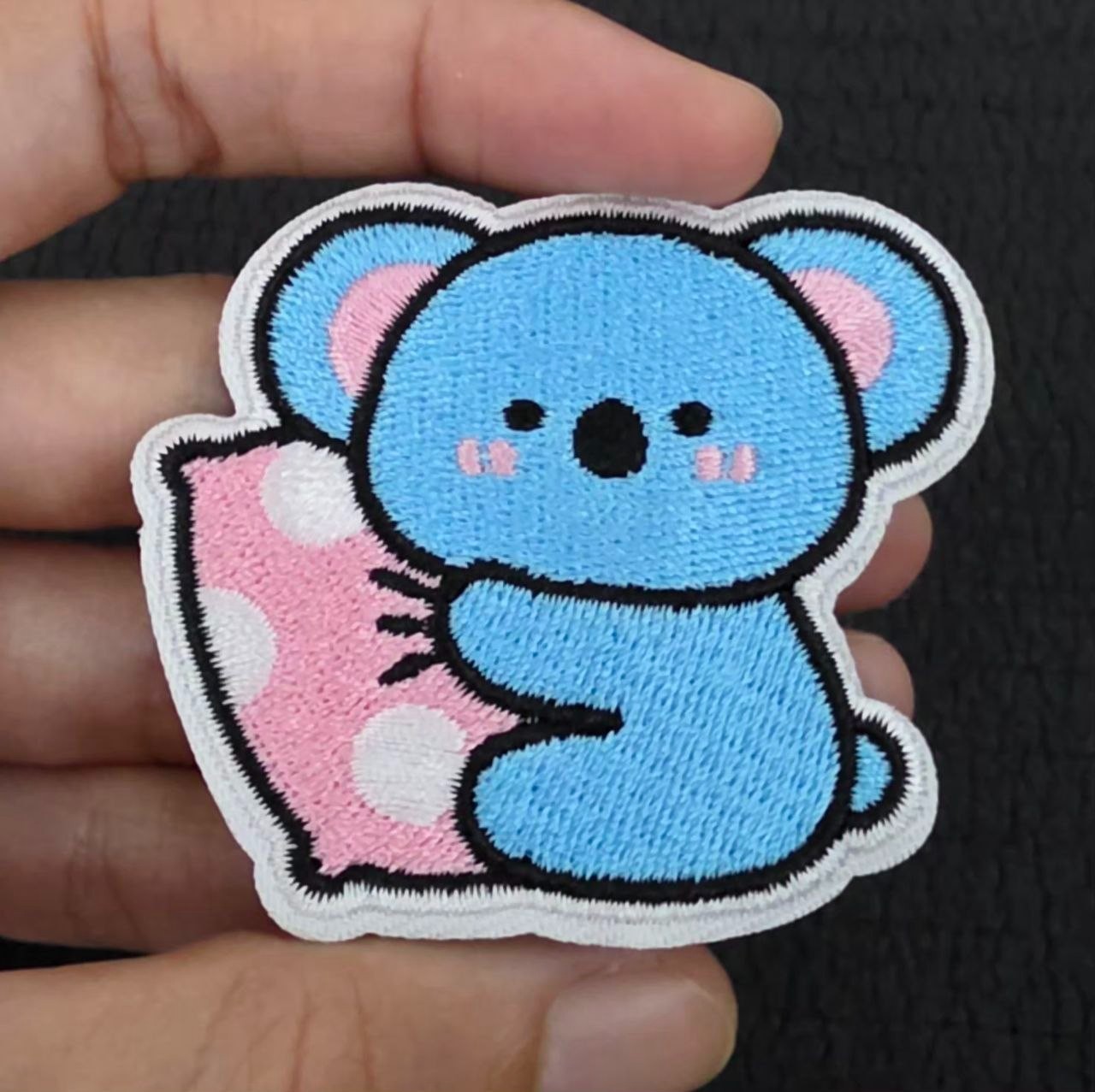NEW 2 pcs Cute Koala Animal Embroidery Brooch Pin Cartoon Backpack Jacket Badge