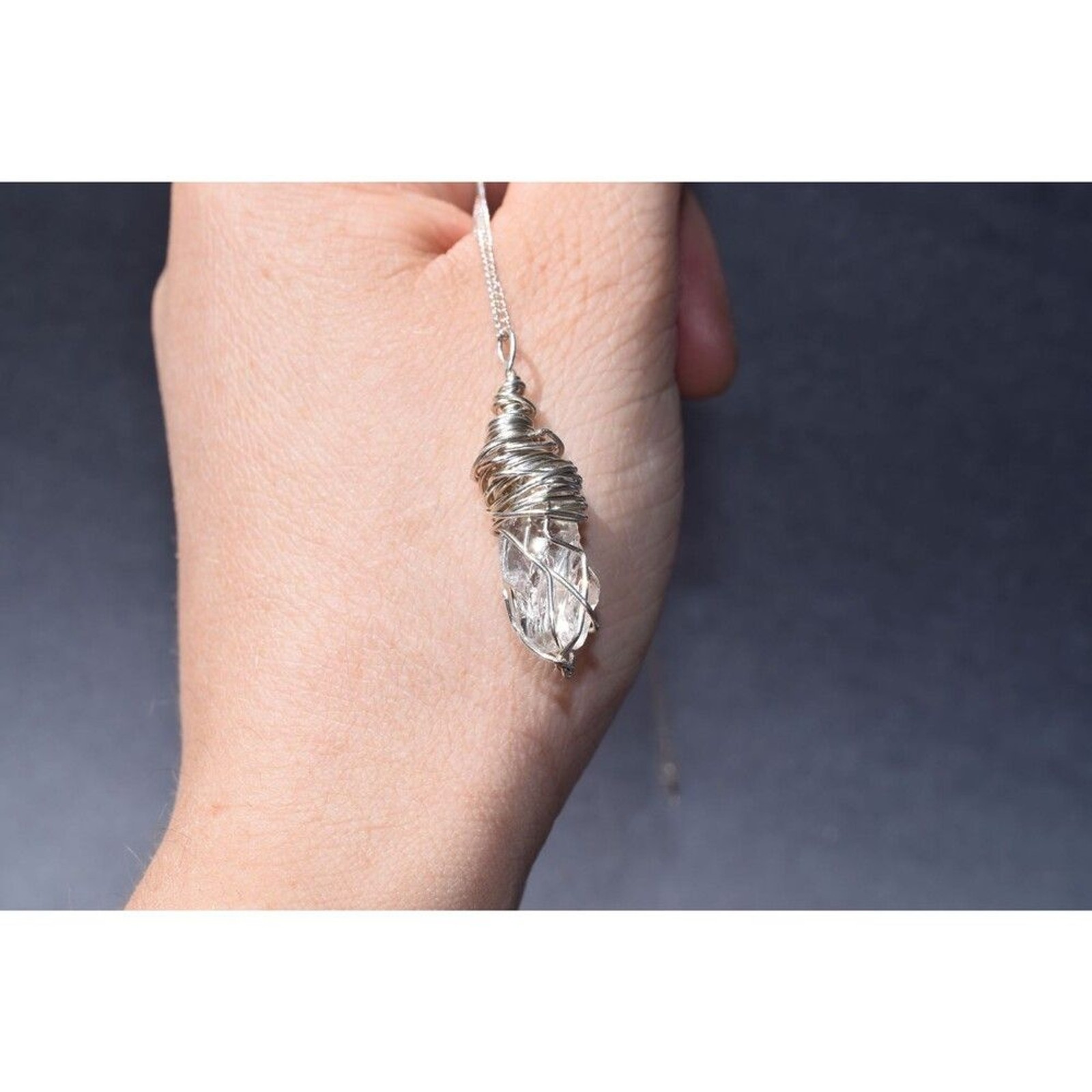 Sterling Silver Raw Diamond Necklace, Rough Diamond Necklace, Uncut Diamond Neck