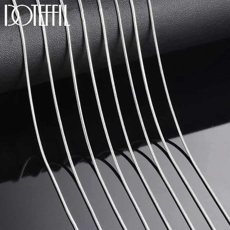 5/10pcs Wholesale 925 Sterling Solid Silver 1mm Snake Chain Necklace For Women