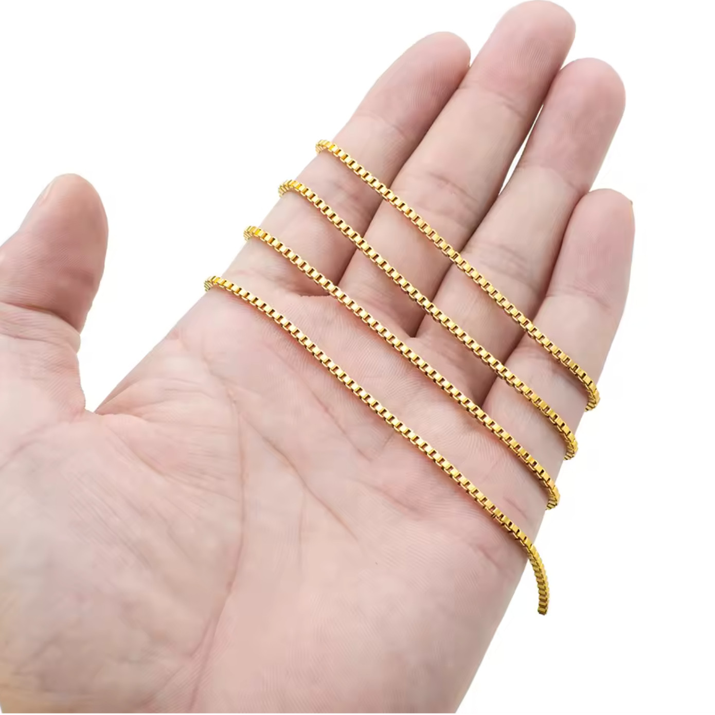 14k Gold Filled Box Chain 1.5-3mm Necklace 18-24″ Men Women