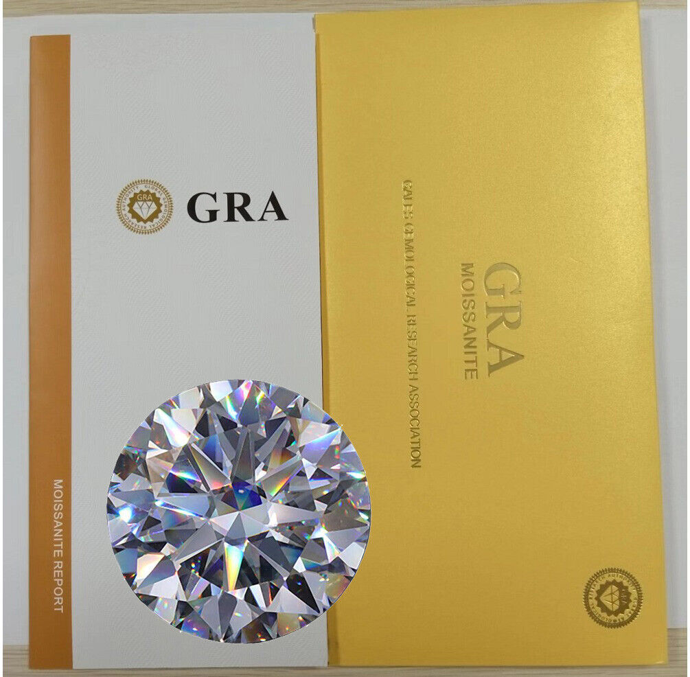 14K Gold GRA Certified D-VVS1 Round Moissanite Martini Screw Back Stud Earrings