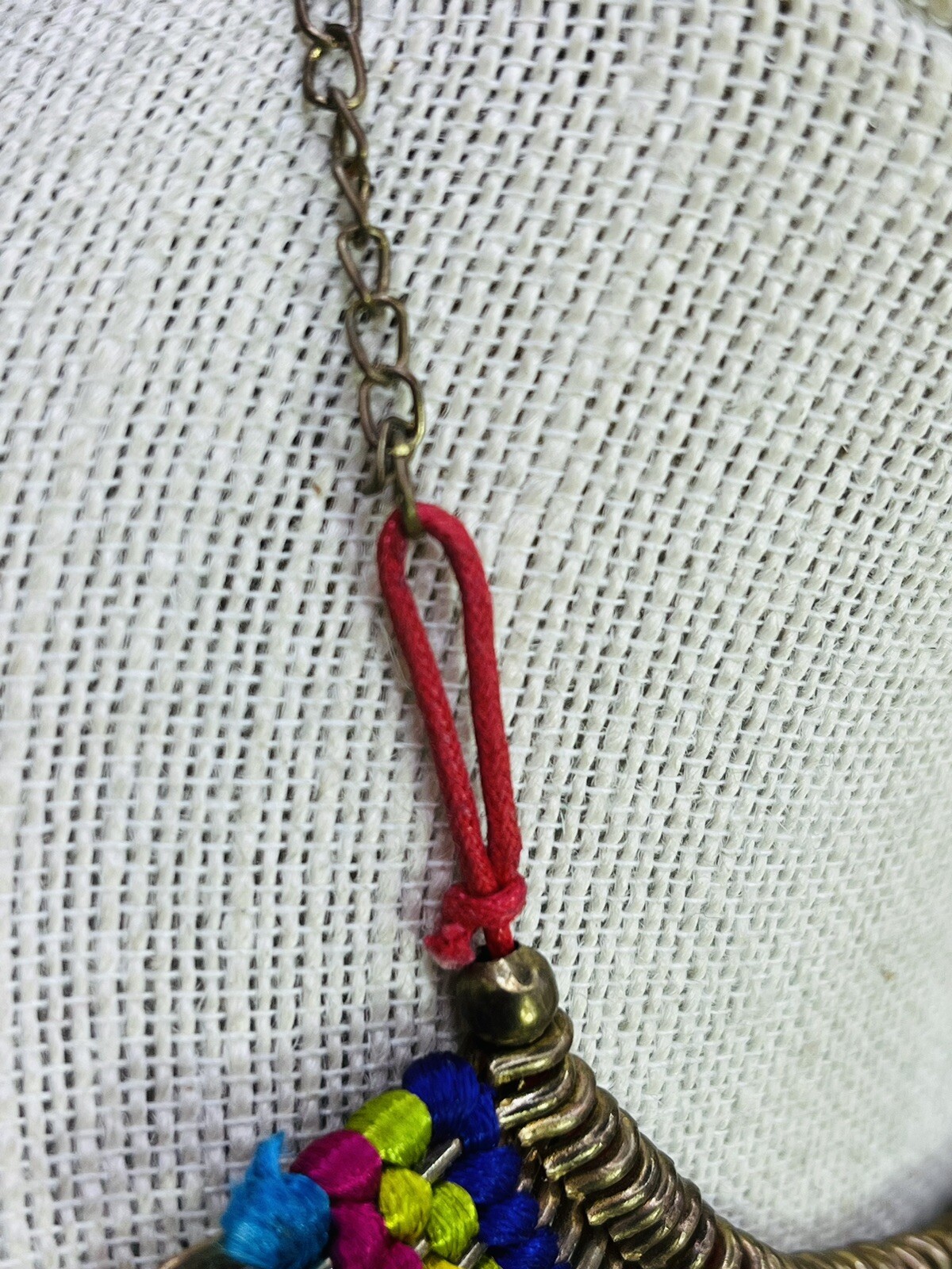 Multicolored Handmade Silk Thread Boho Ethnic Neck Chain te01