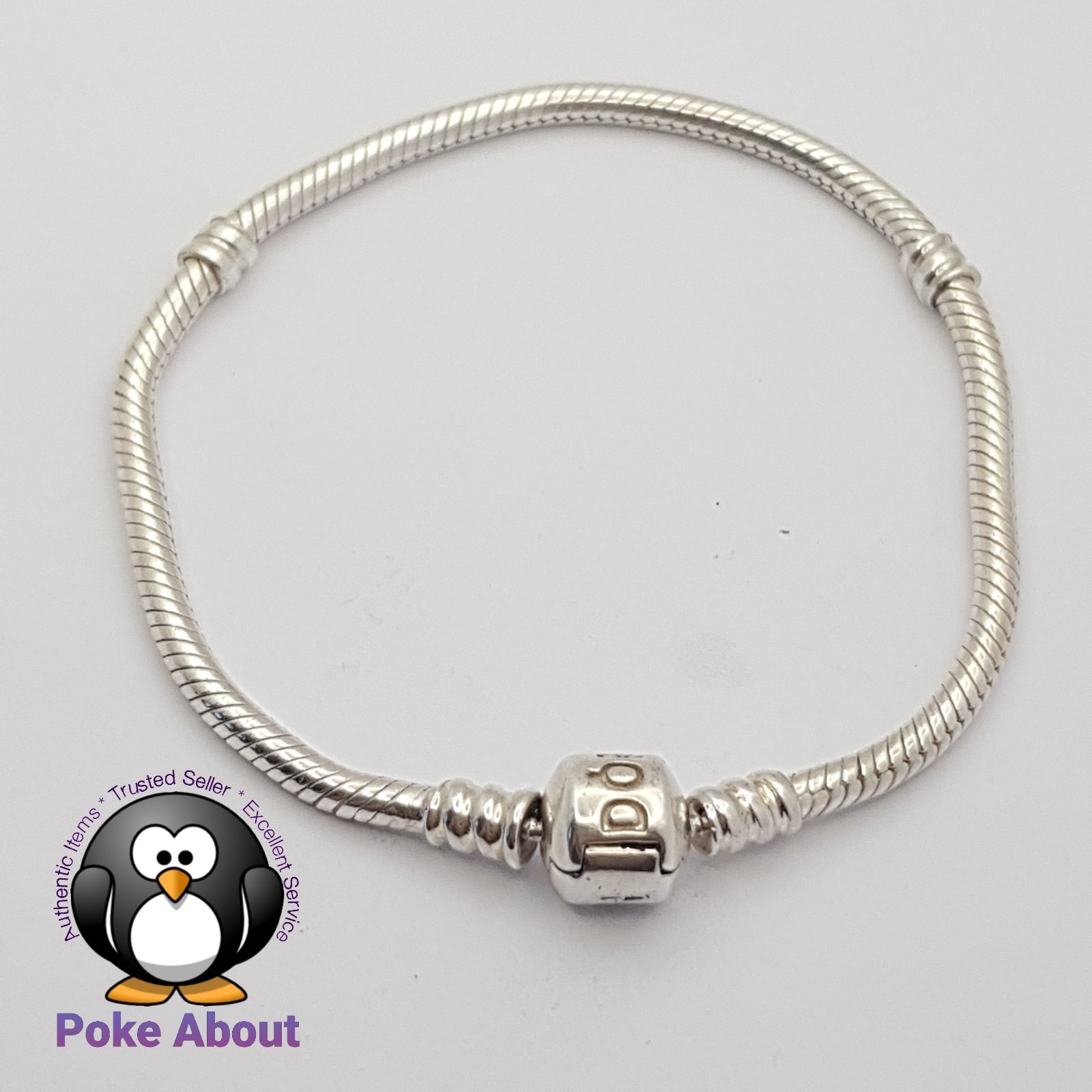 Genuine Pandora Silver Moments Snake Chain Bracelet 18.5cm 590702