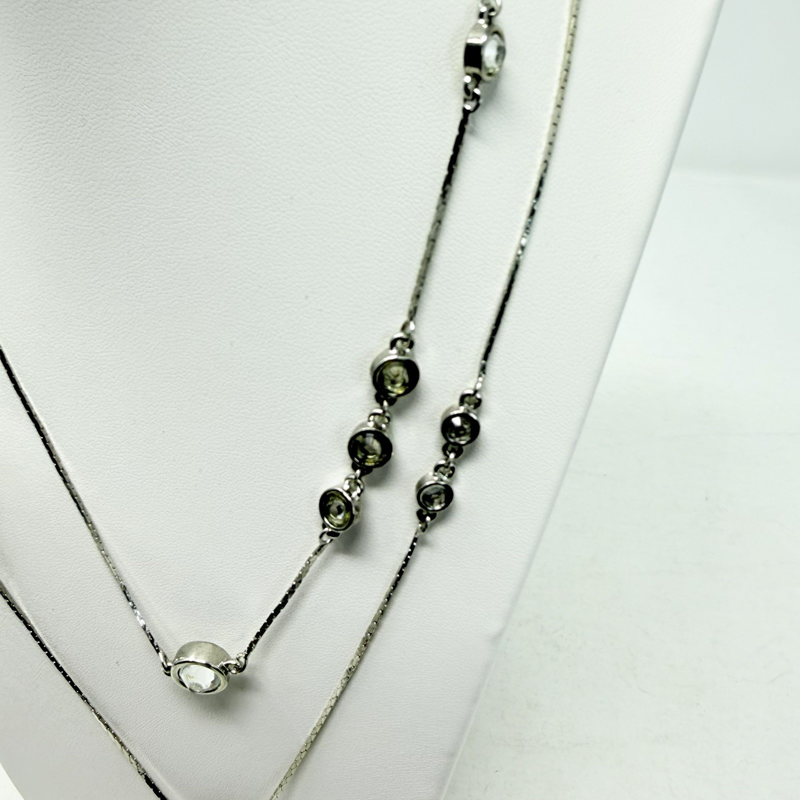 Shop LC Austrian Crystal/Glass Stainless Steel Station Necklace 40-44 in 5333