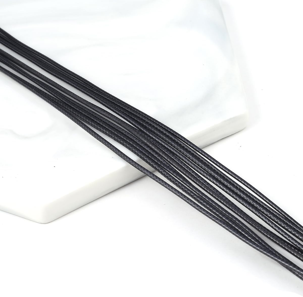 100Pcs Black PU Leather Cord Wax Rope Chain Necklace 45Cm+5Cm Stainless Steel Ch