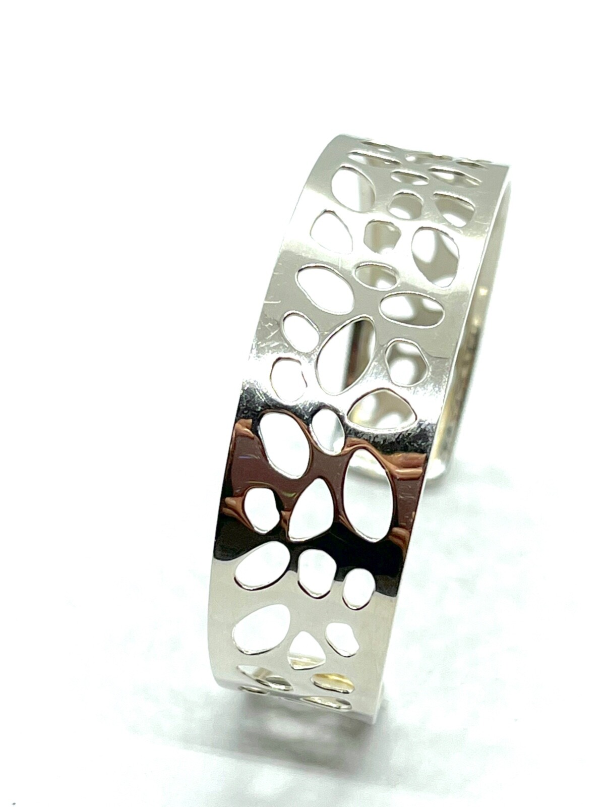 Solid Sterling Silver Wide Cuff Bracelet Bangle – 17.6 grams
