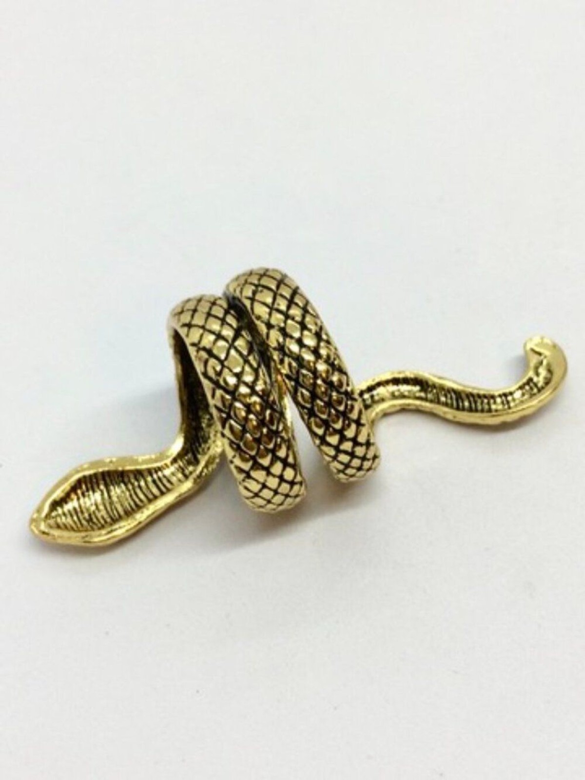 GOLD TONE SNAKE RING Serpent Wrap Statement Cobra Size 6.5