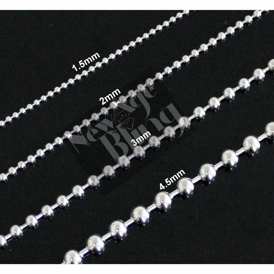 Stainless Steel Ball Chain 16″-40″ Dog Tag Bead Necklace 1.5/2/3/4.5mm