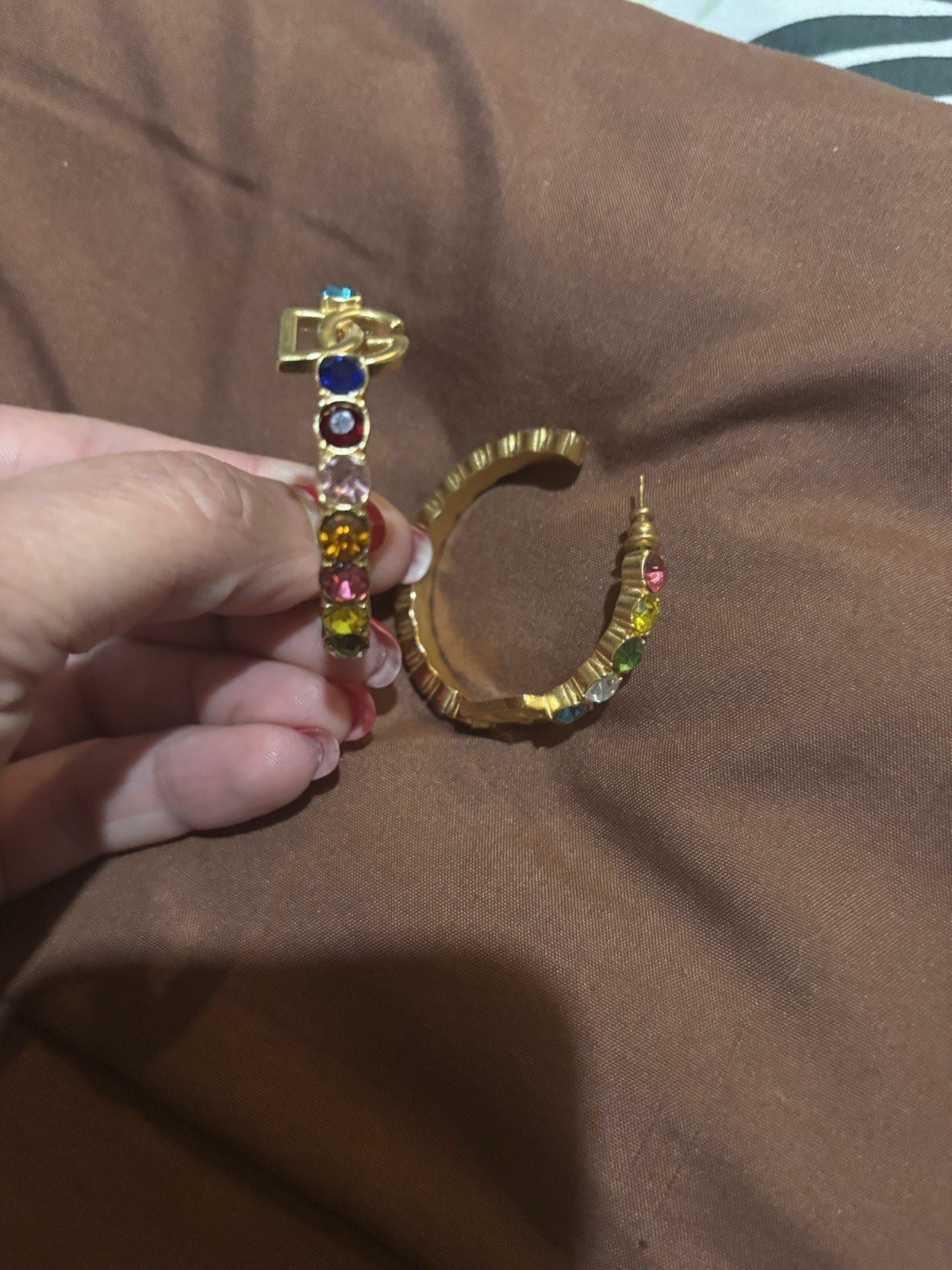 Dolce Gabbana Hoop Multicolor Earrings