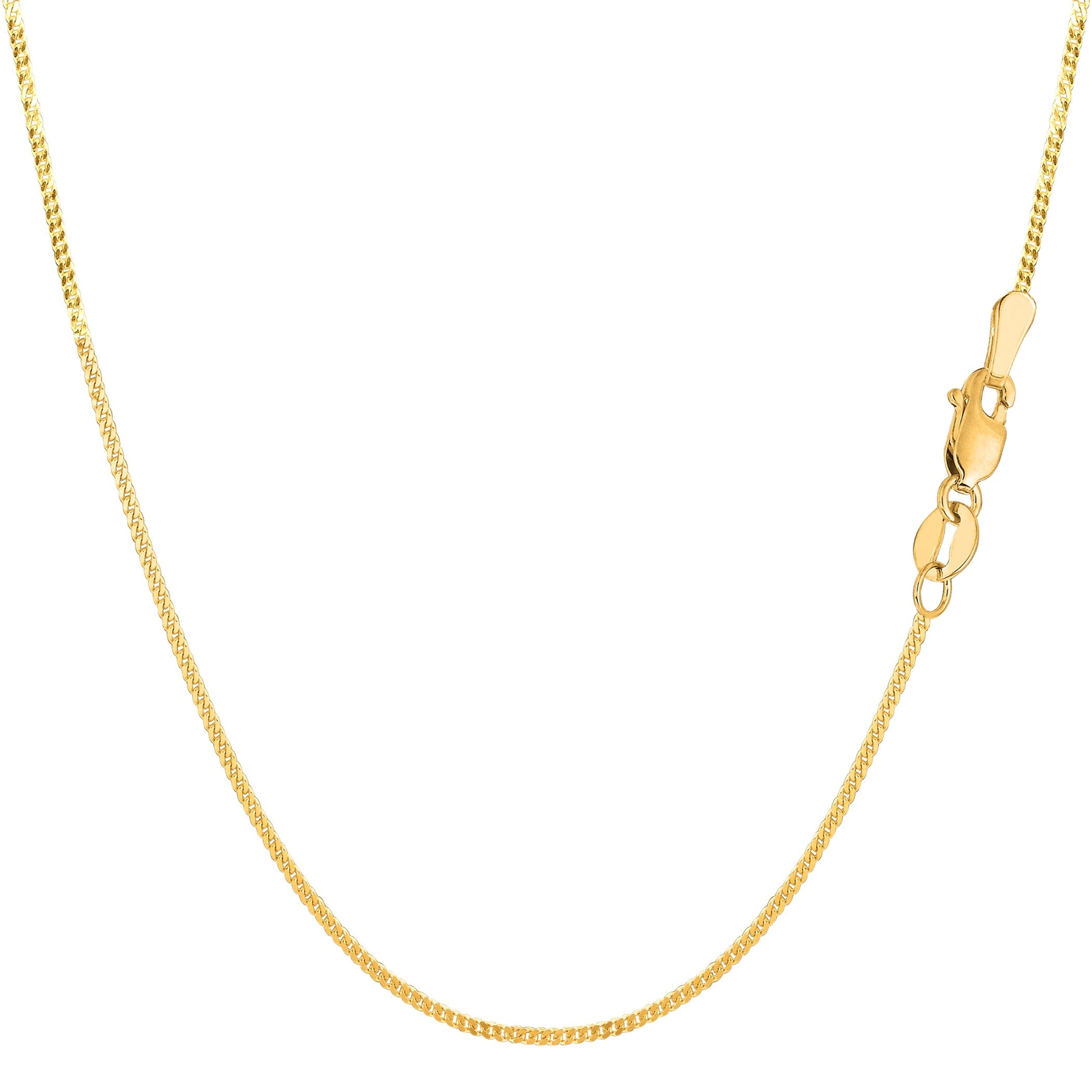 10k Yellow Real Gold Gourmette Chain Necklace, 1.0mm, 16″