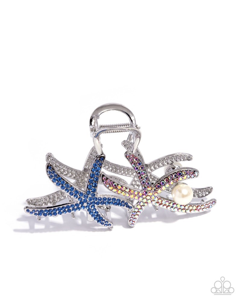 Paparazzi Stunning Starfish – Multi – Rhinestones – Starfish – Pearl – Claw Hair