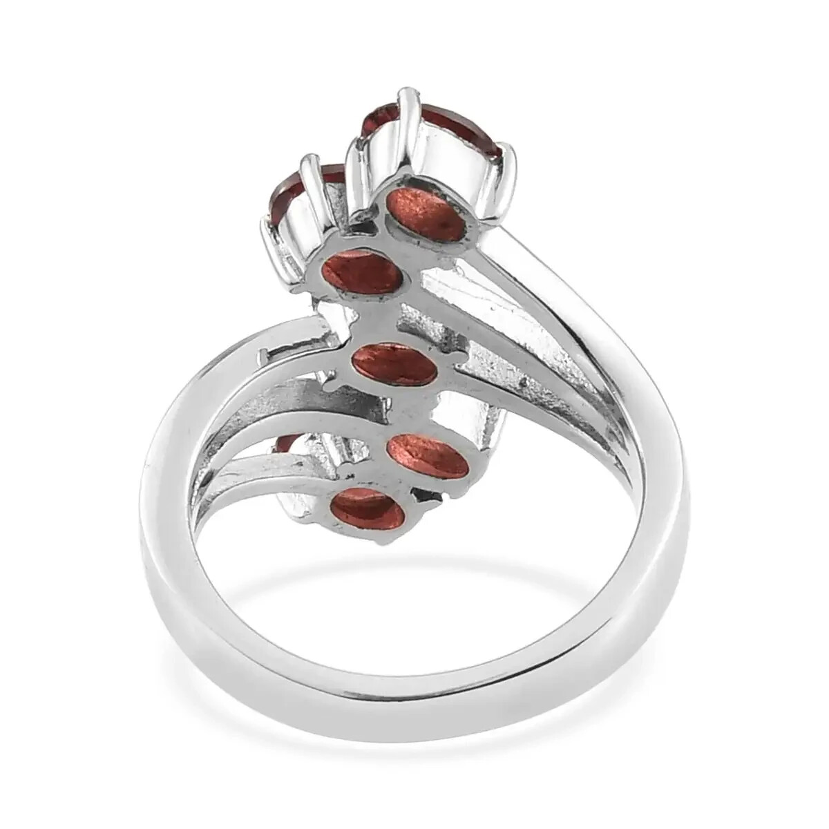 Mozambique Red Garnet 5 Stone Ring in 316L Stainless Steel Size 8 3.00ctw NEW