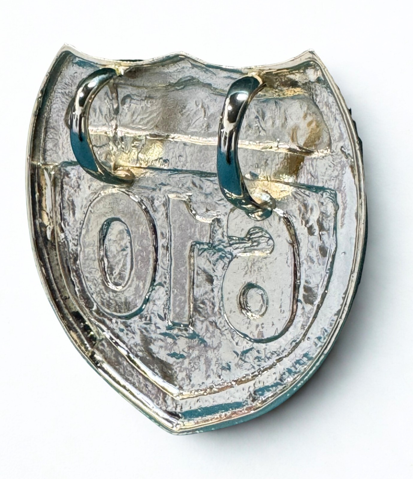 Interstate 610 Shield Belt Buckle – Gold Tone Iced Out Rhinestone Accessory
