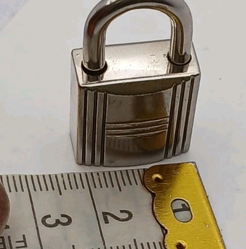 Hermès Cadena Padlock 120 Bag Charm Palladium Plated