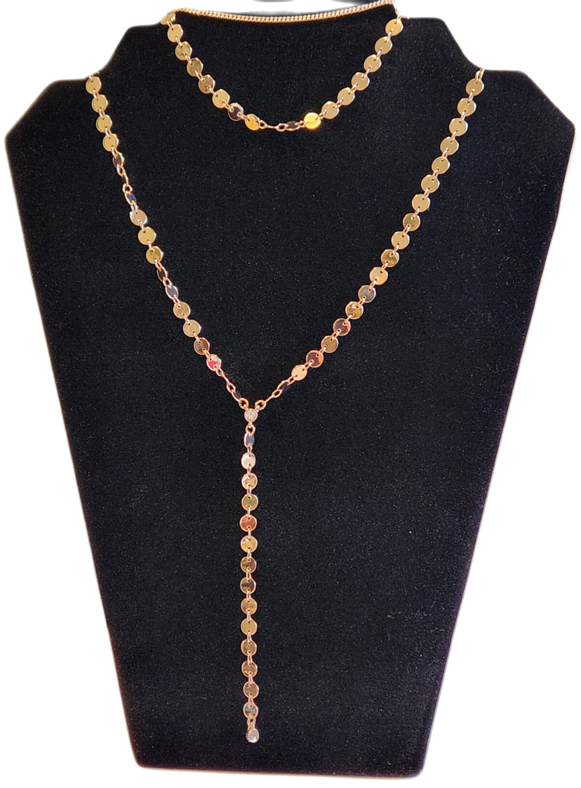 Avon Studio 1886 Power Shimmer Metals Y Necklace – Goldtone