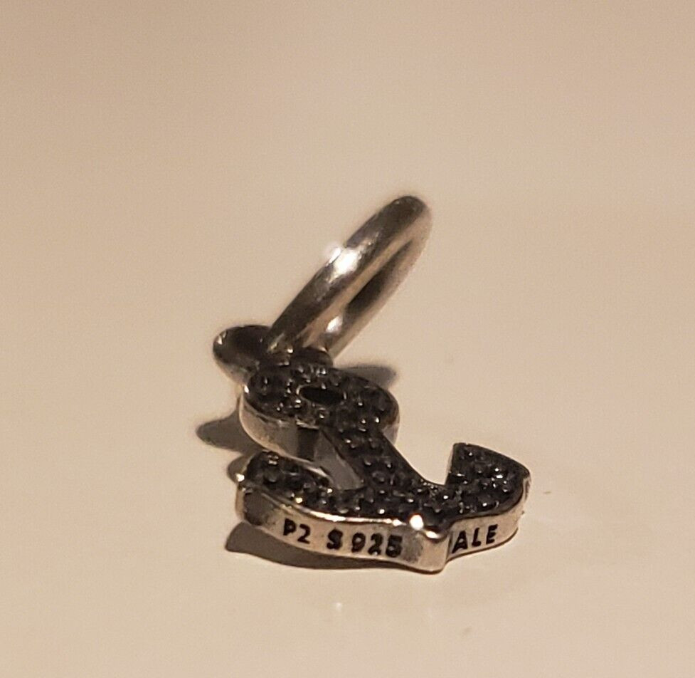 Authentic Retired Pandora Sterling Silver Stability Symbol Anchor Dangle Charm