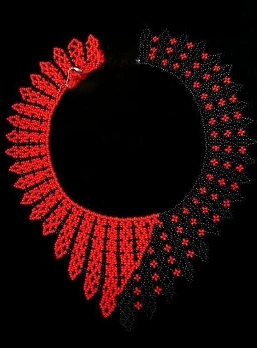 Handmade Necklace Woman American Style Native Boho Seed Bead Beautiful Necklace