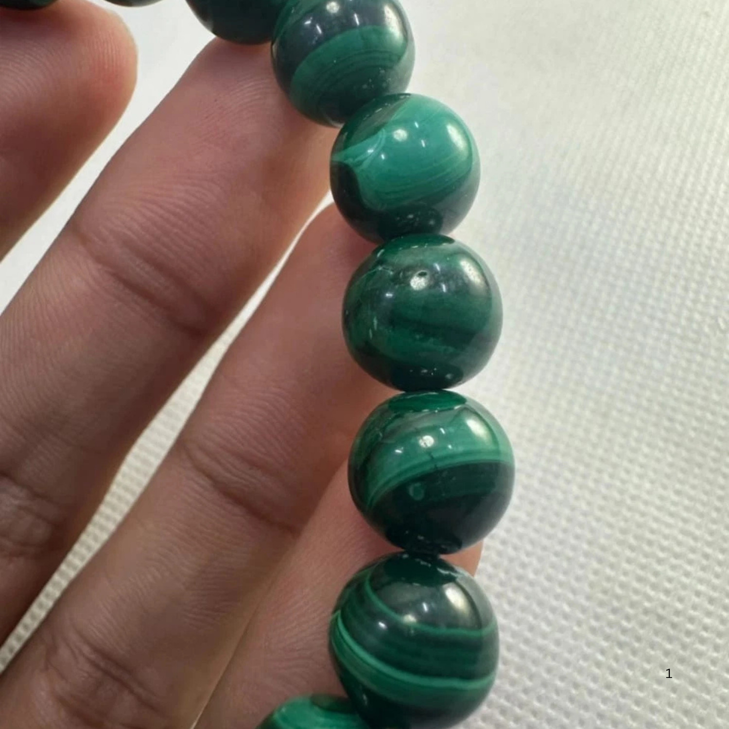 Natural Green Malachite Bracelet 10mm Round Beads Handmade Gemstone Jewelry