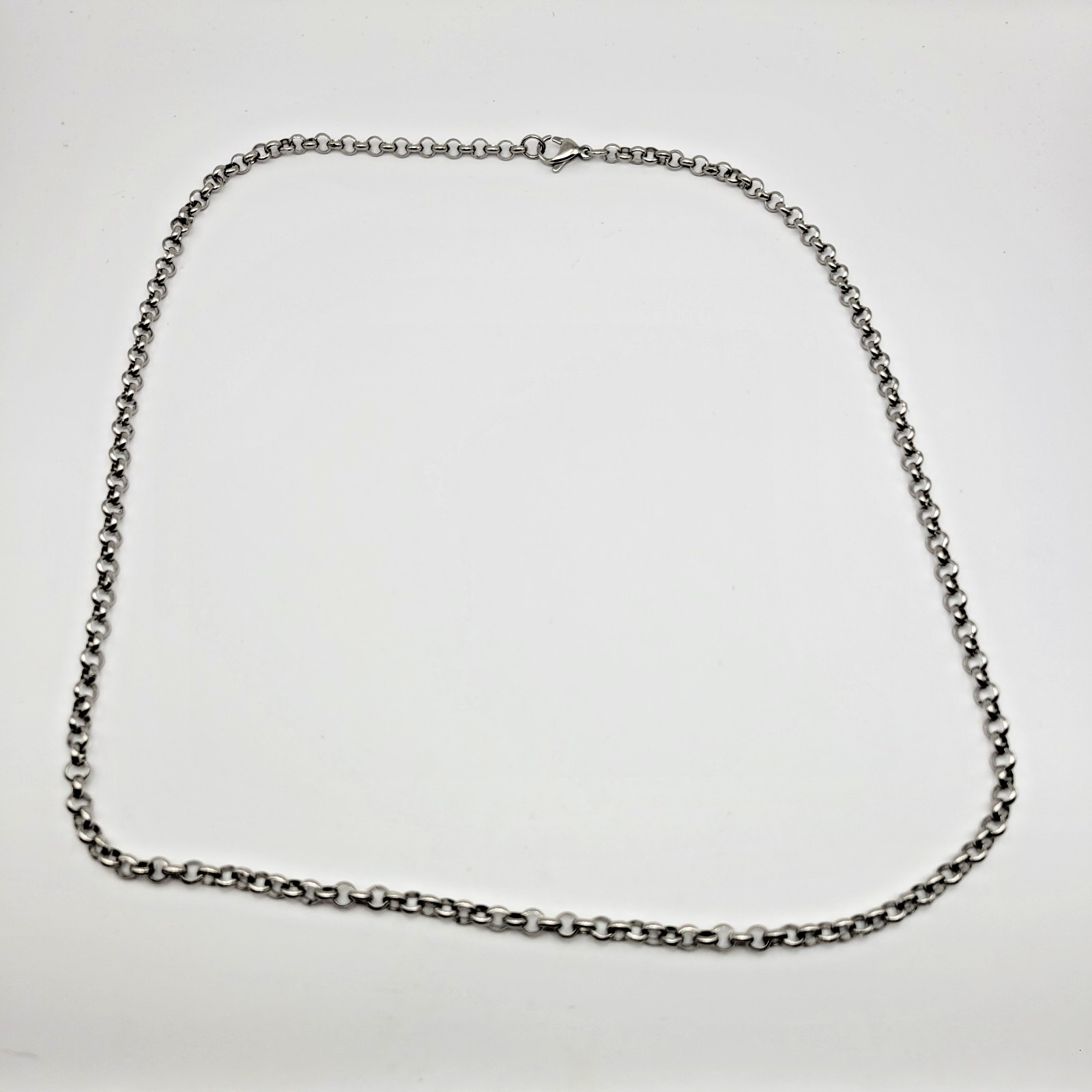JTV Chisel Polished Stainless Steel 4.5mm Rolo Chain Necklace ~ 24″ or 36″