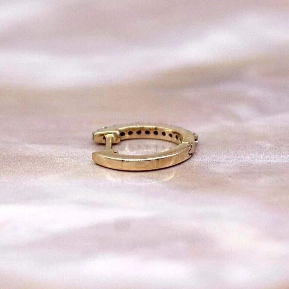 2Ct Round Simulated Diamond Huggie/Hoop Stunning Earring 14k Yellow Gold Plated