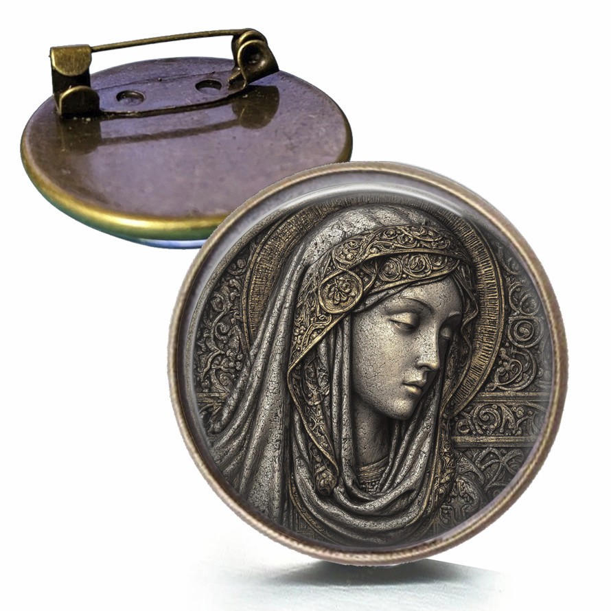 St Dymphna Pin Bronze Patron Saint Mental Health Anxiety Emotional Healing