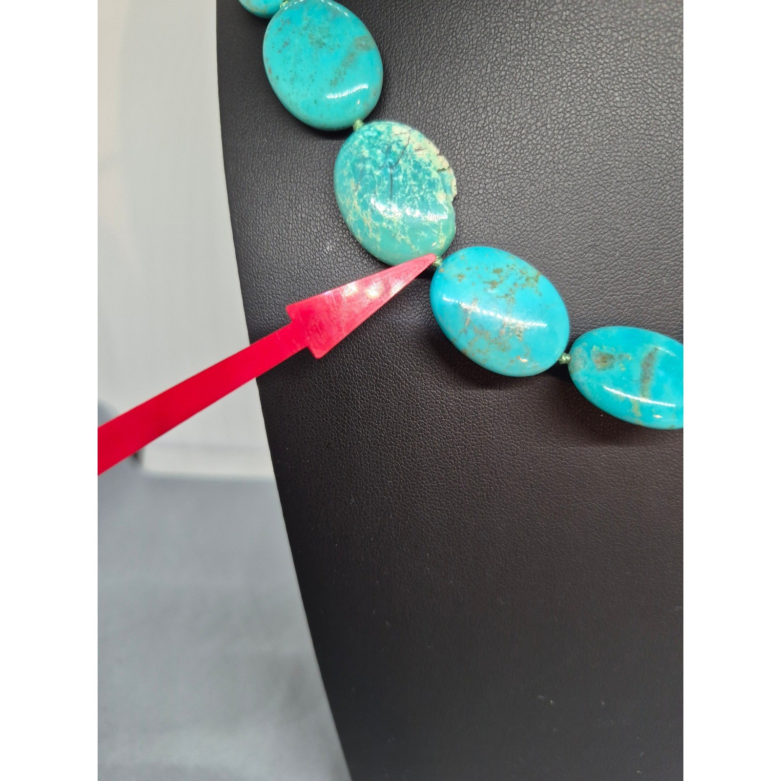Whitney Kelly Necklace Chunky Turquoise Sterling Silver Oval Star Cutouts Clasp
