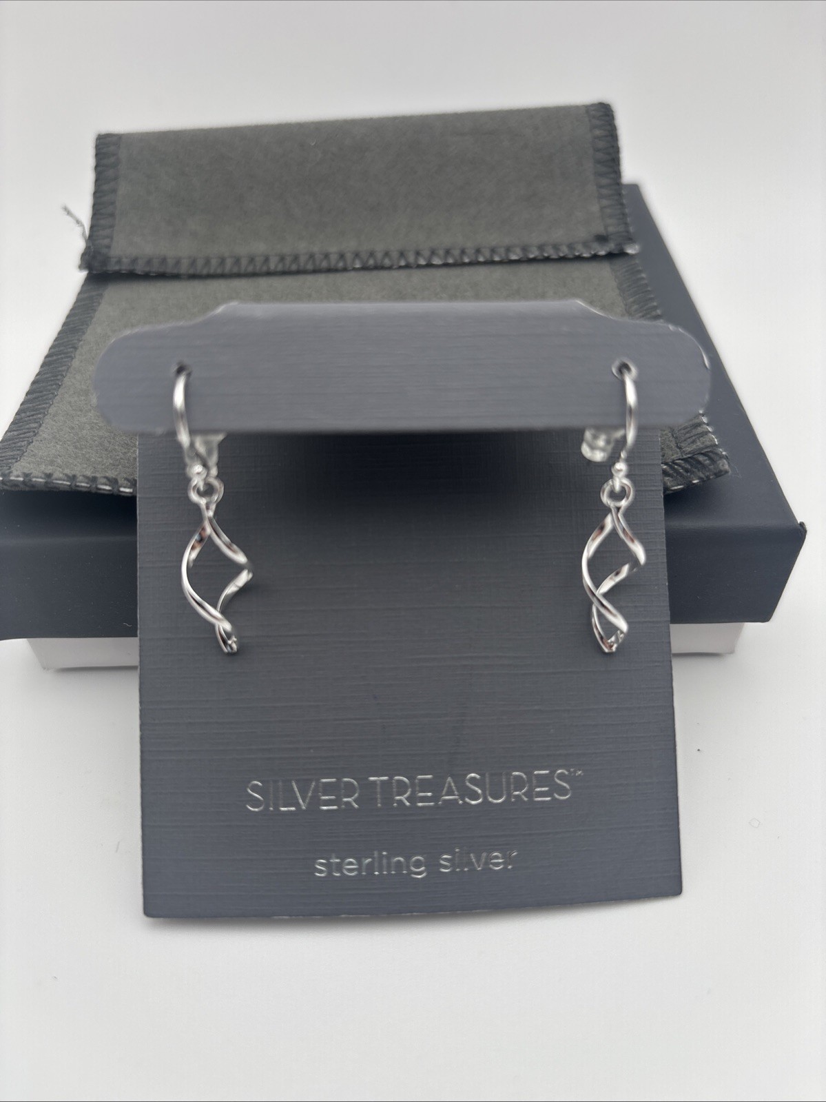 Sterling Silver Dangle Earrings “Silver Treasures” New In Box w/ Storage Bag