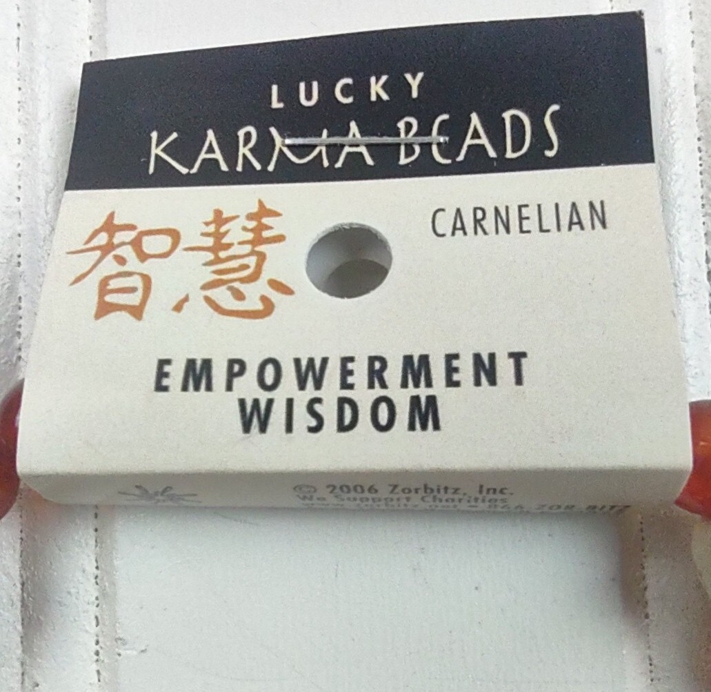 Zorbitz Lucky Karma Bead Stretch Bracelet Unisex Empowerment/Wisdom Carnelian