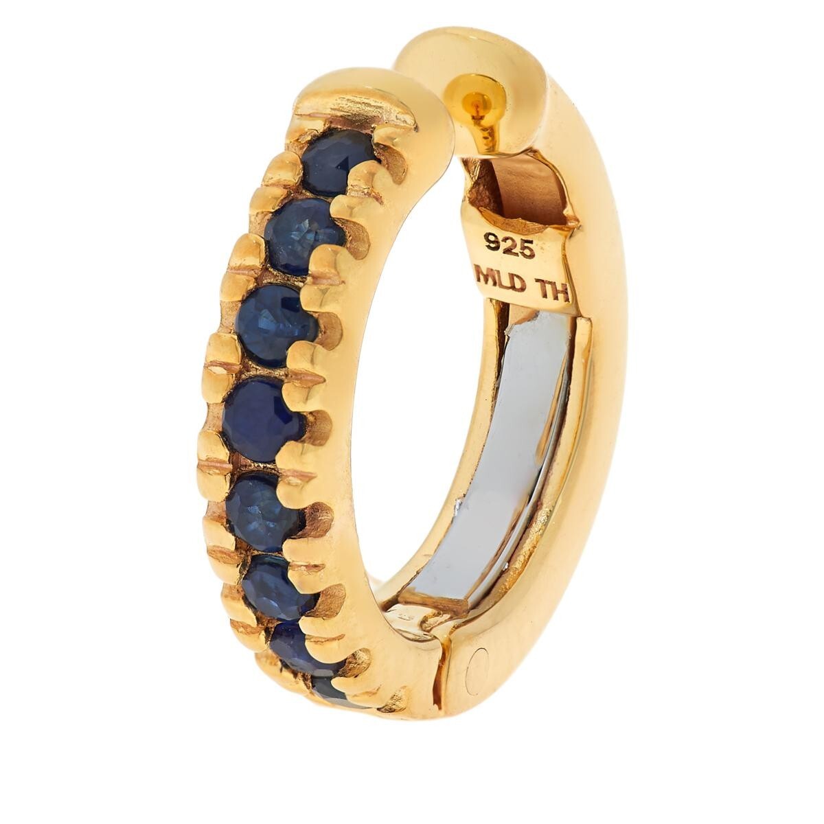 Rarities 22K Gold-Plated Sterling Blue Sapphire Not Sure If Natural Earring