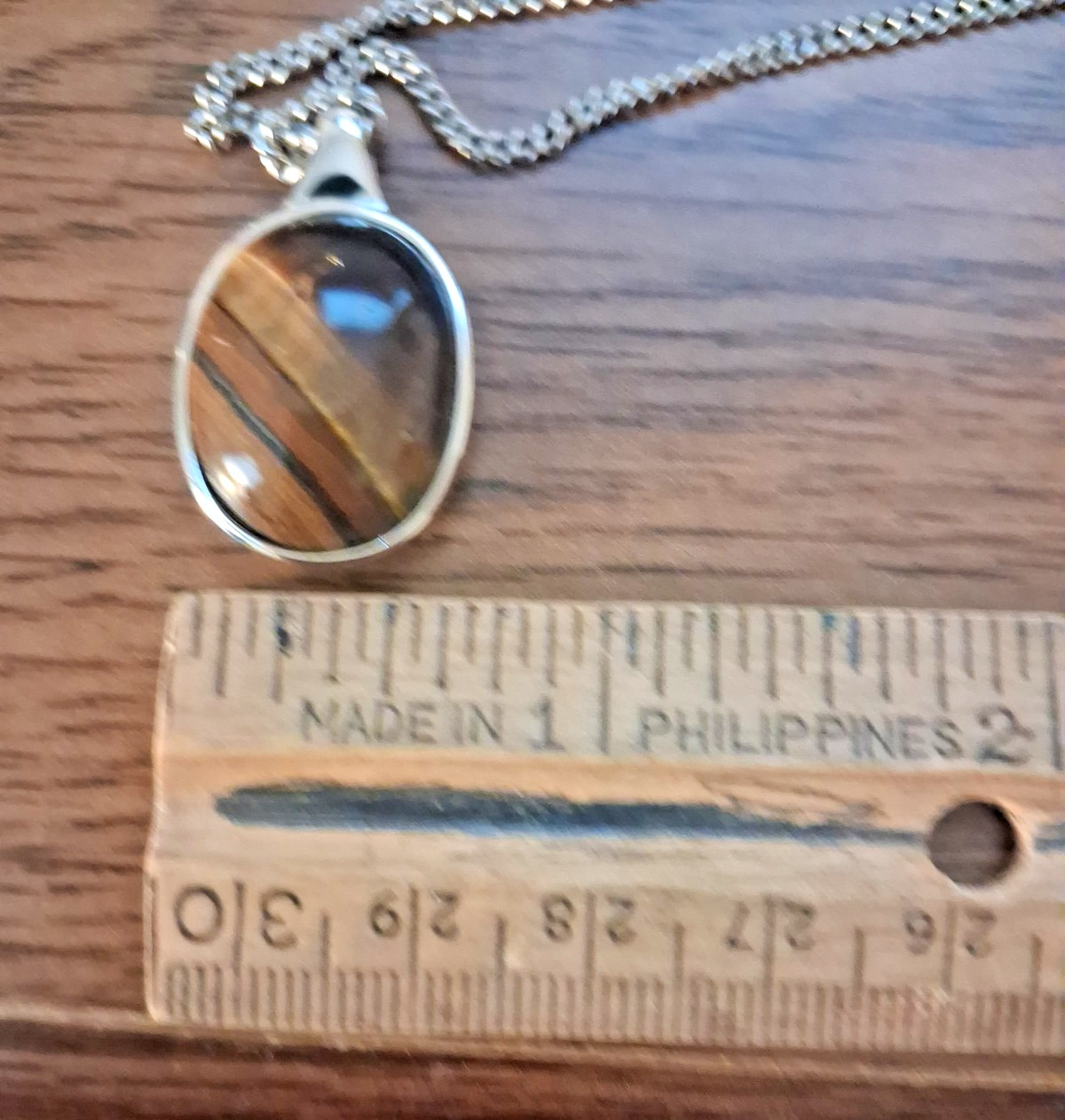 18″ Chisel Stainless Steel Tiger’s Eye Oval Pendant Necklace NWOT