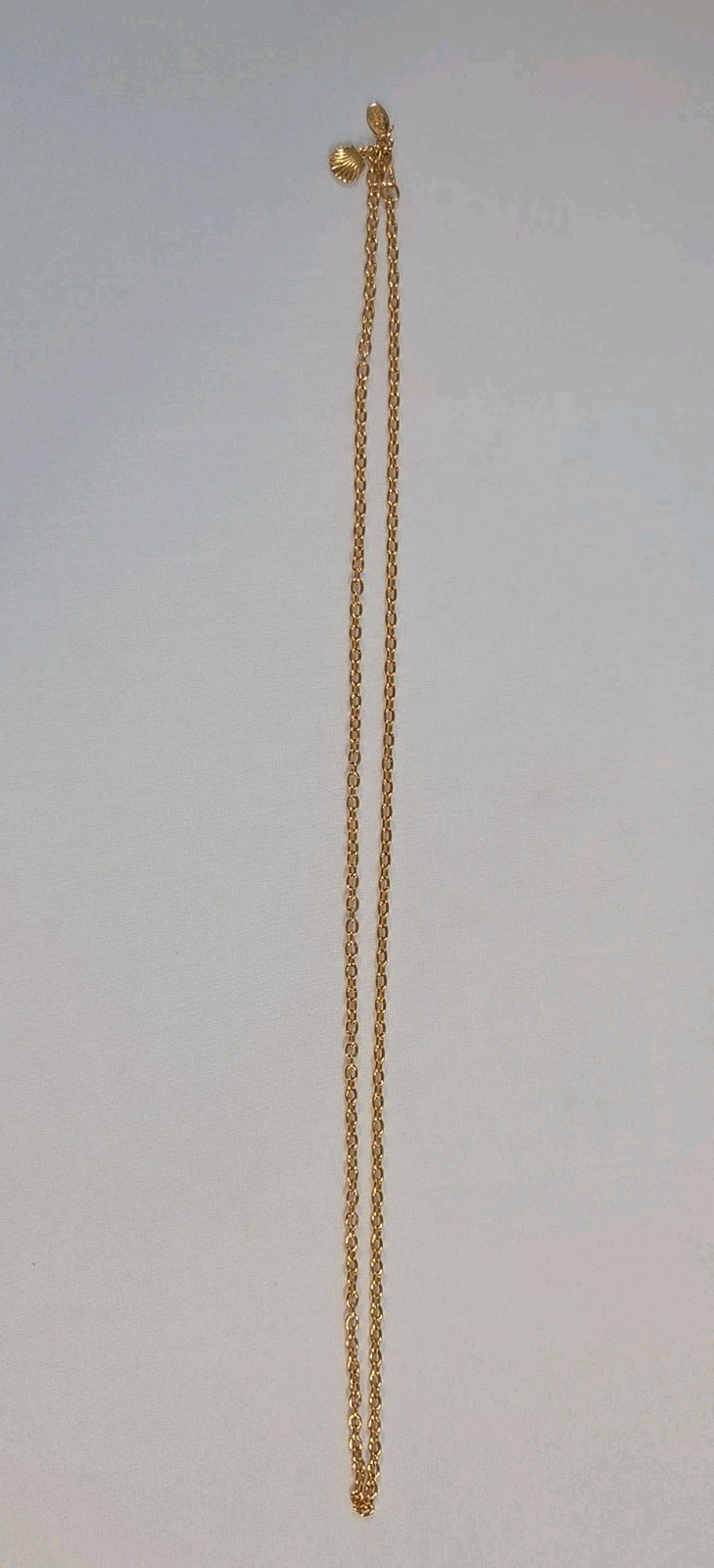 VTG Kirks Folly Gold Tone Seashell Charm Chain Necklace Beach Sea Life Boho Chic