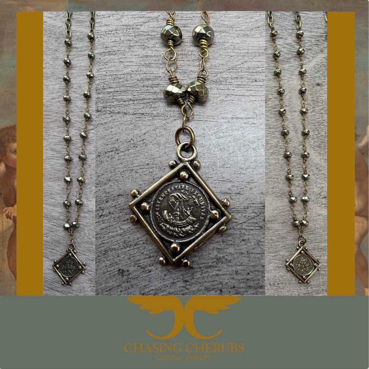 Virgin Saints & Angels VSA Inspired Necklace Saint George Protector Metal Rosary