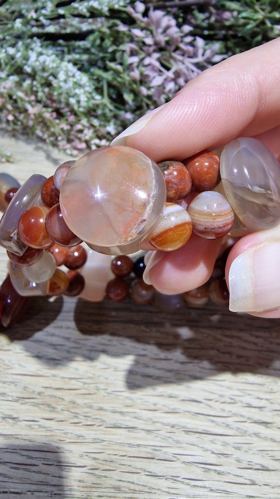 Carnelian Agate Crystal Soft Bangle Bracelet 18mm Elasticated