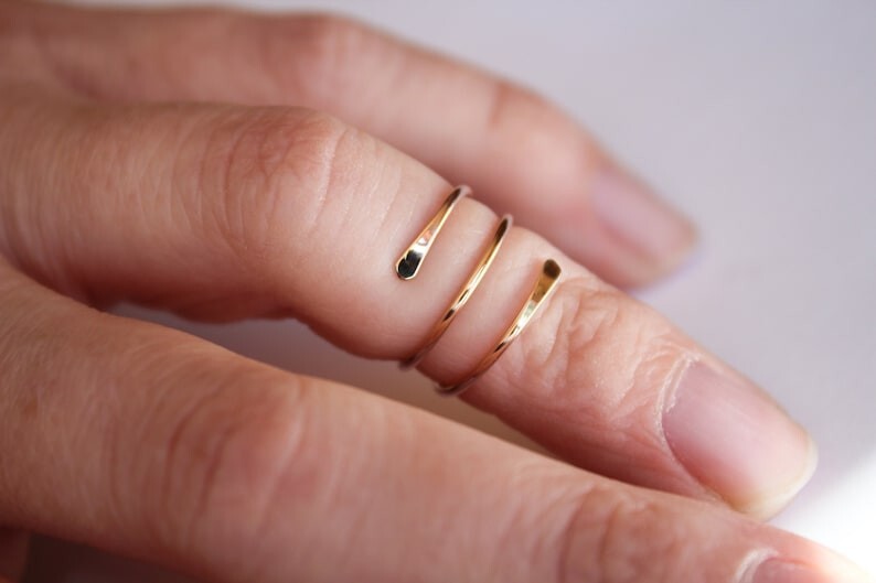 Adjustable Solid Brass Ring Band Ring Gift For Mother Handmade Ring B244
