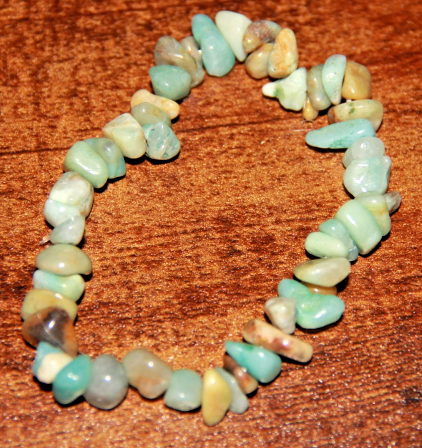 Natural Tumbled Stone Multi Colored Chip Stretch Bracelet Amazonite Style Boho