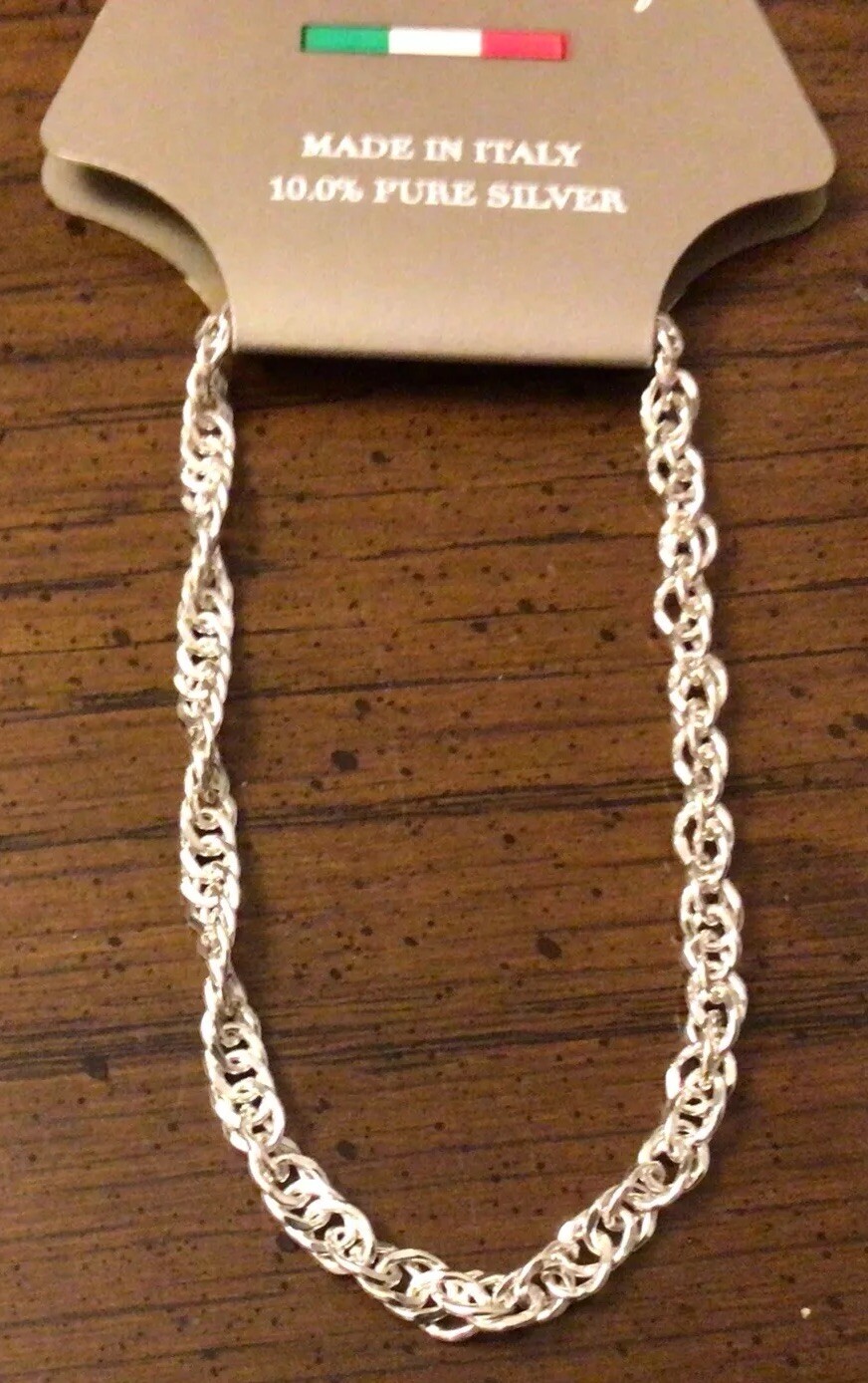 Pure 100 By Dancraft Silver Chain Bracelet. NWT. 8 inch