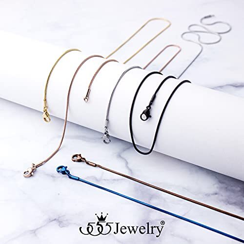 555Jewelry 1.2mm Stainless Steel Snake Chain Necklace for Unisex, 16-28 Inch