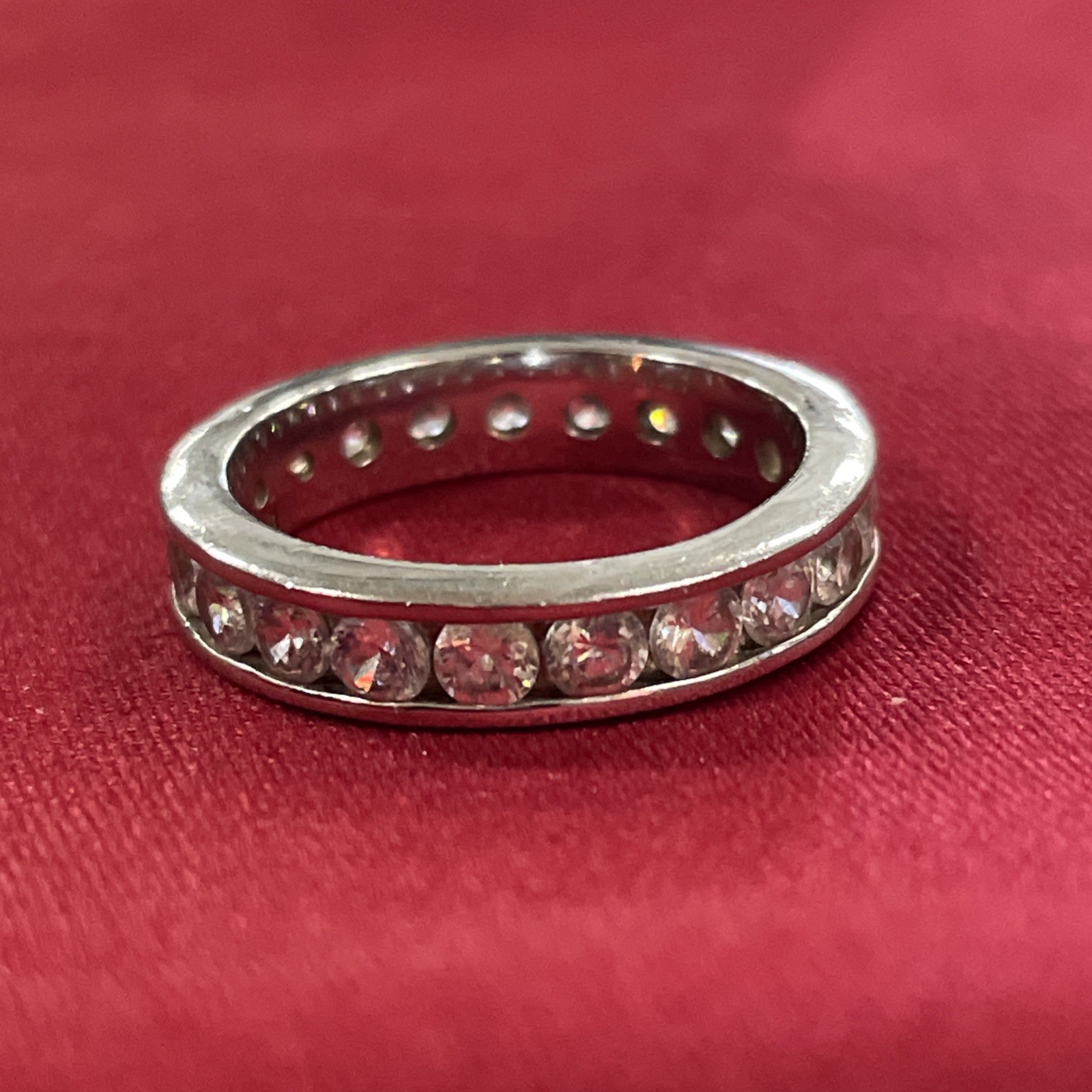 Sterling Silver 925 JCM CZ China Cubic Zirconia Band Ring Size 8