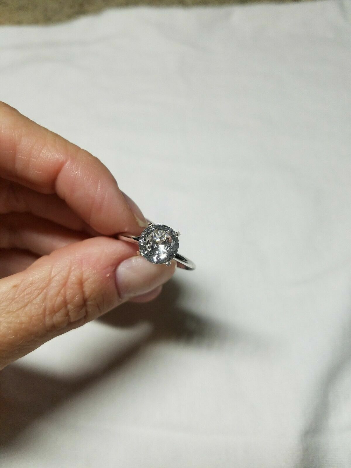 2.00ct CZ White Zirconia Solitaire Sterling Silver Ring Sz 8