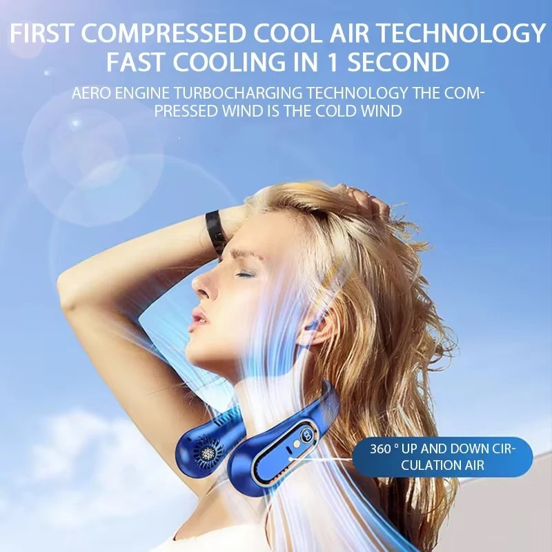 Neck Fan Hands Free Bladeless Cooling Fans USB Rechargeable Portable Hanging UK