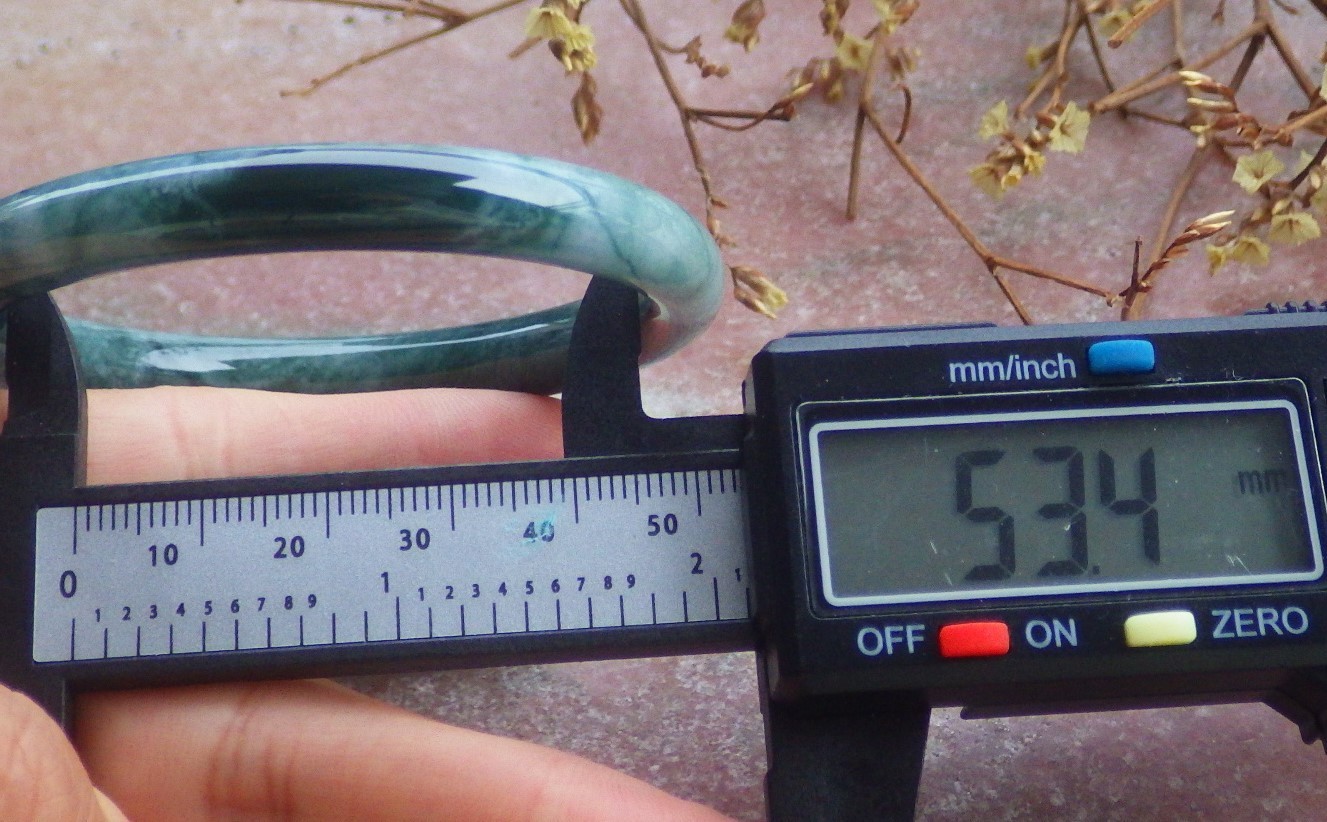 Video Certified Green Natural JADE JADEITE Circle Bangle Bracelet 53mm 420320 VS