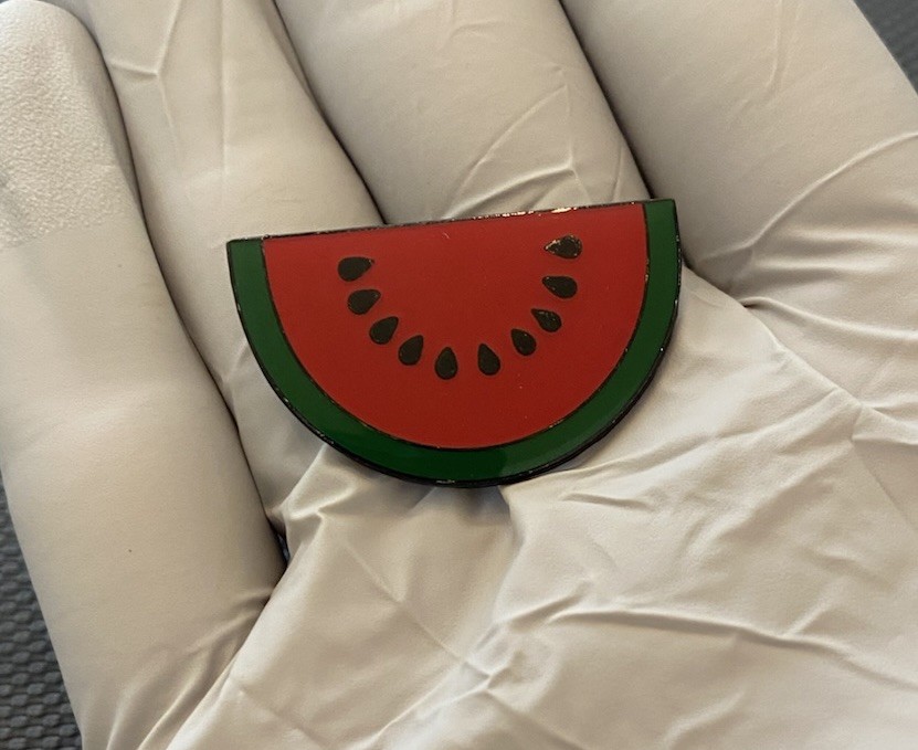 Watermelon Enamel Lapel Hat Pin Free Palestine New